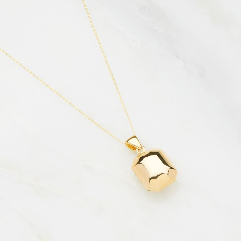 Solid Gold Rounded Ball Shaped Locket Necklace image