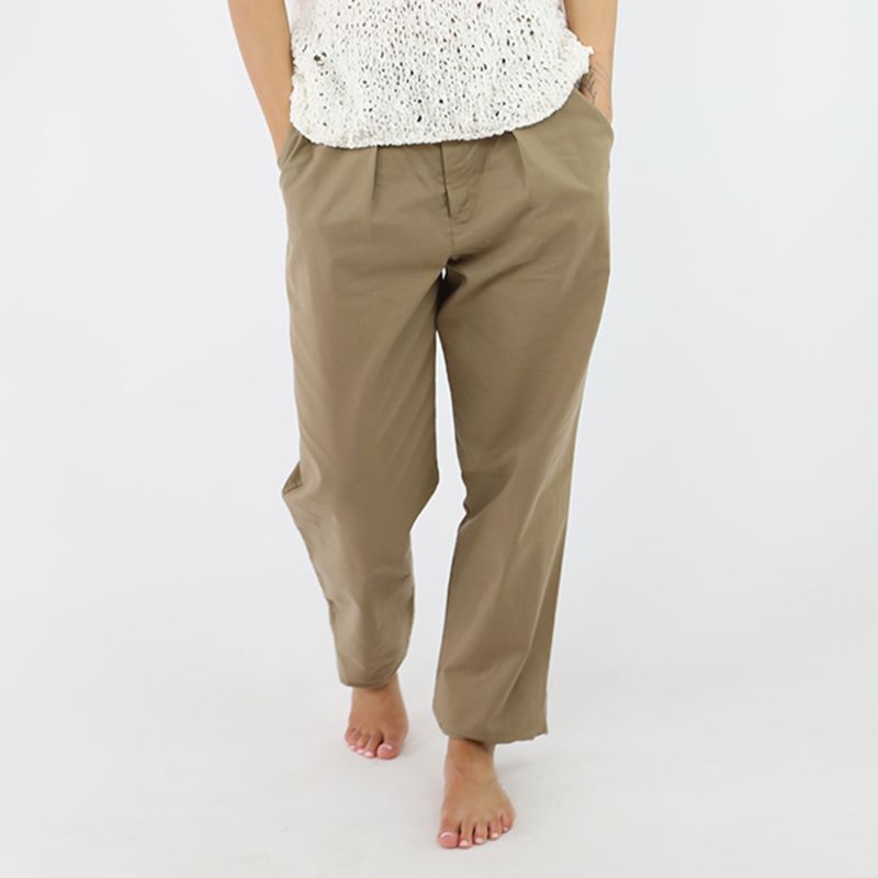 Beige Cotton Twill Trousers image