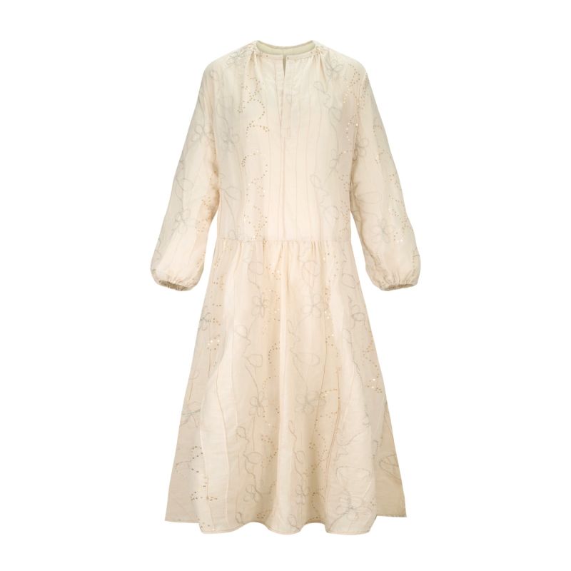 Beige Embroidered Dress image