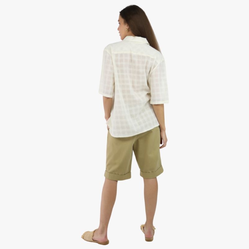 Beige Shorts With Turn Up image