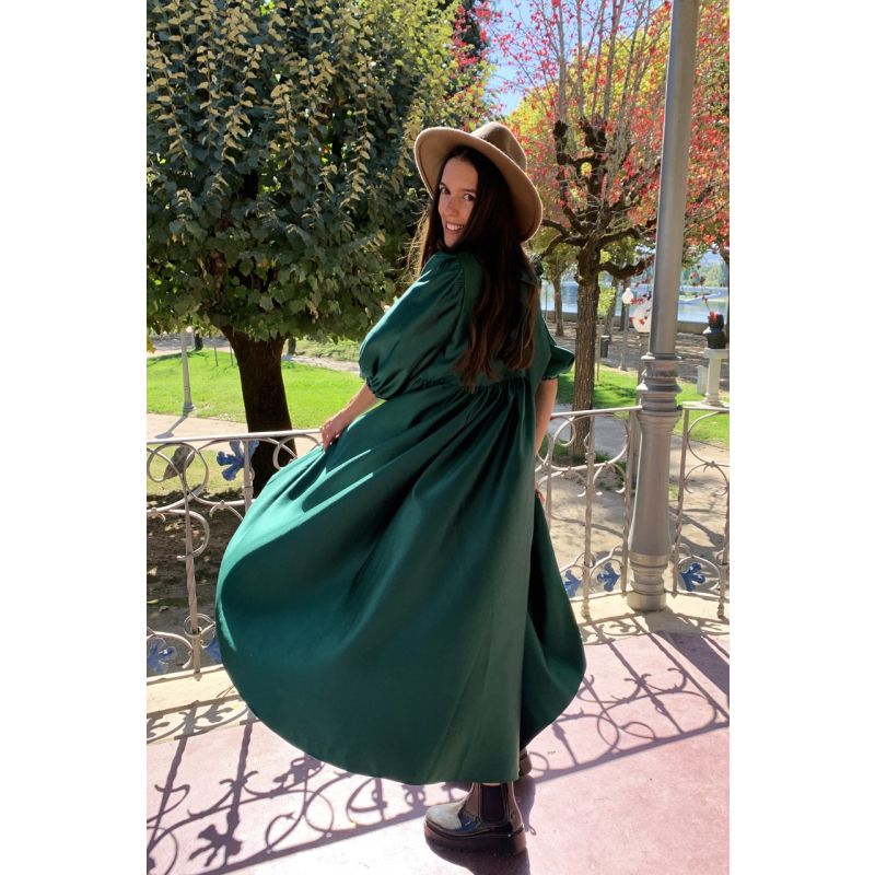 Beijinho - Puff Sleeves Green Dress image