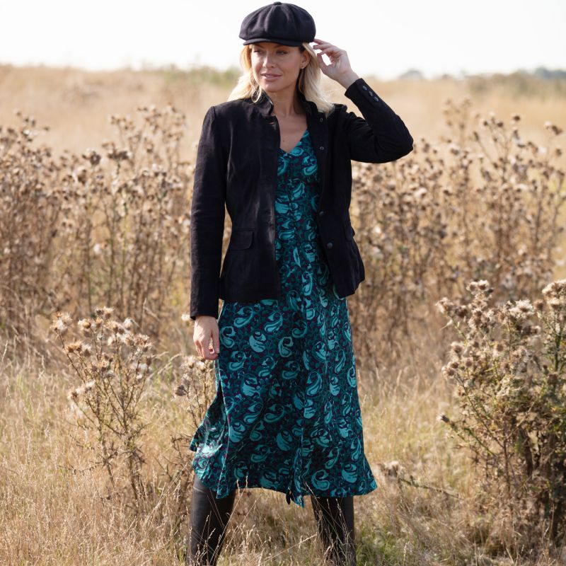 Belgravia Midi Dress In Teal & Purple Swirl image