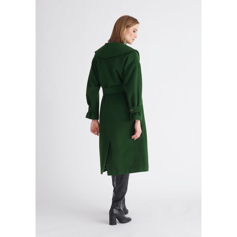 Belted green coat clearance