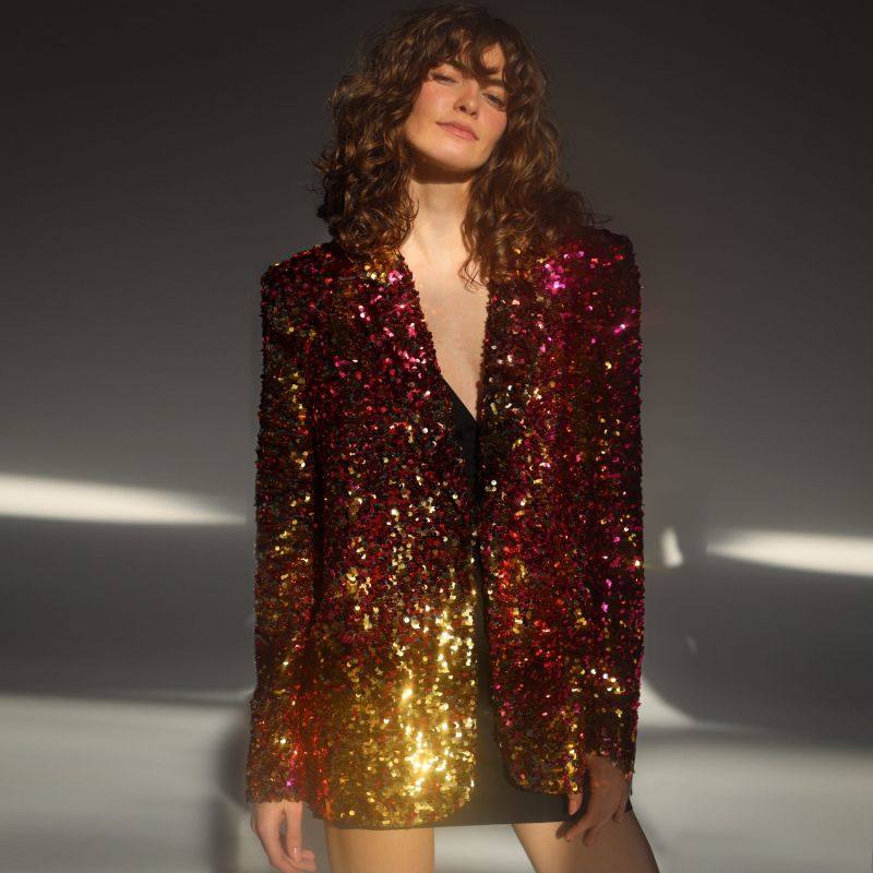 Belucci Single Breasted Muticolour Sequin Blazer image