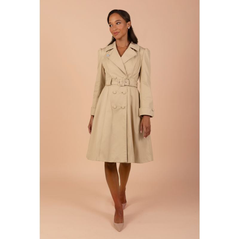 Bergman Cotton Gaberdine Dress Trench Coat In Cammello image