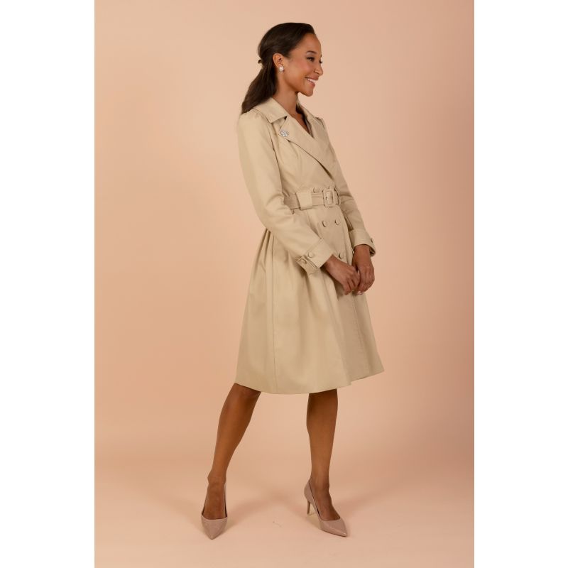 Bergman Cotton Gaberdine Dress Trench Coat In Cammello image