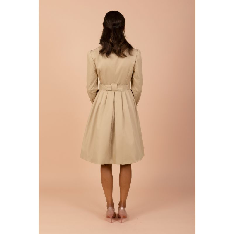 Bergman Cotton Gaberdine Dress Trench Coat In Cammello image