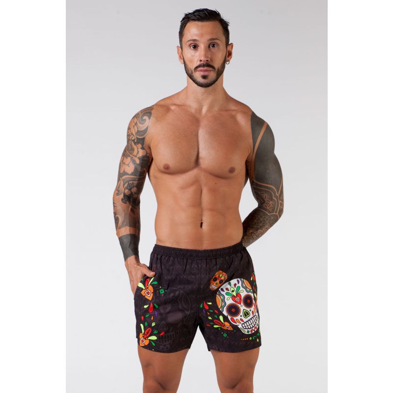 Mens skull best sale swim shorts