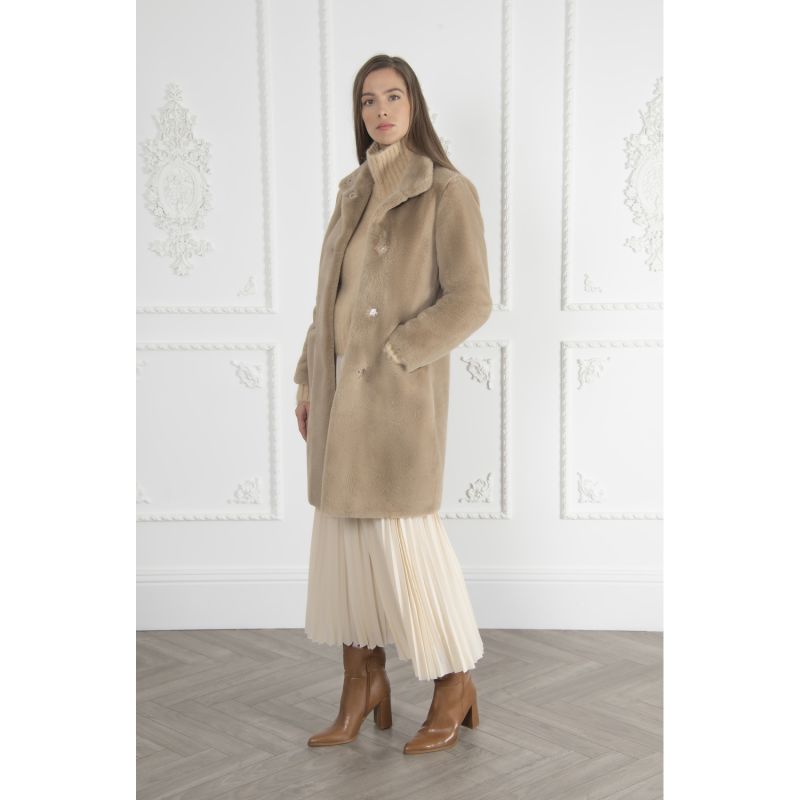 Bette Lighterweight Faux Fur Coat Camel image