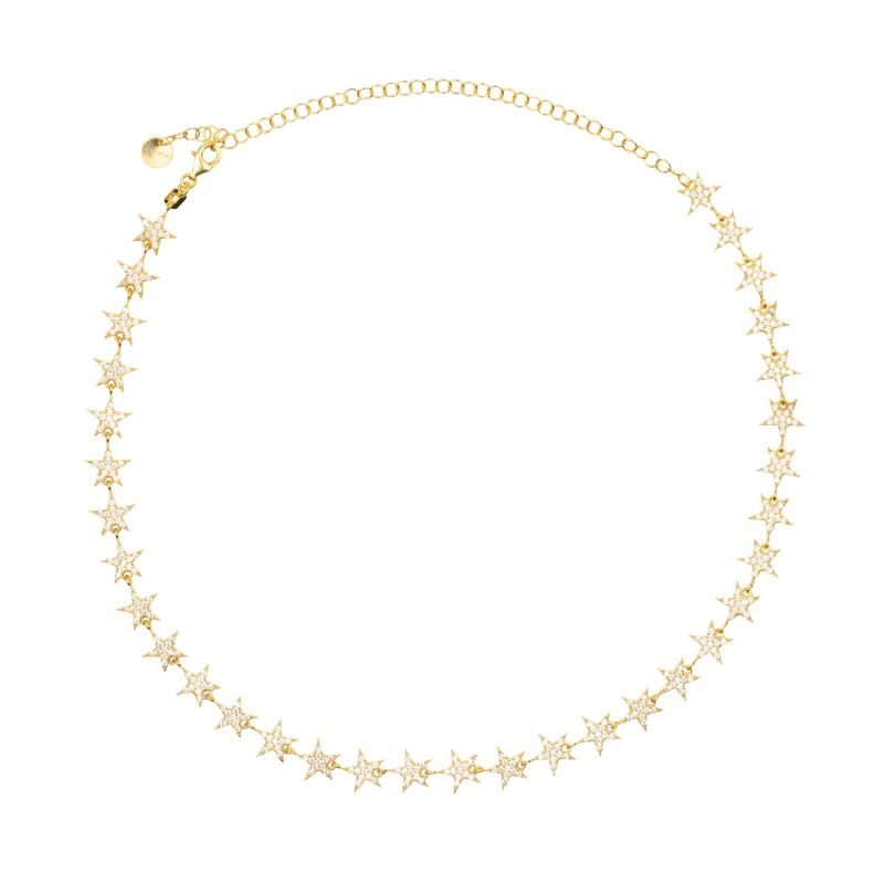 Star Strand Choker Necklace Gold image