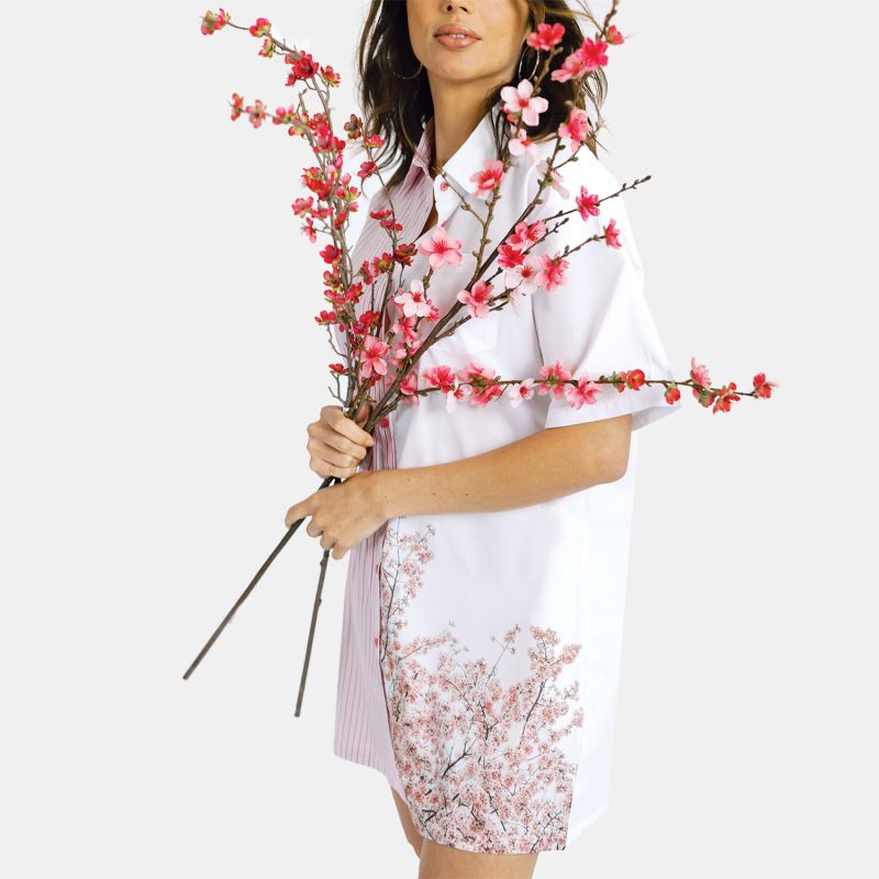 Two Tone Shirt Dress - Cherry Blossom image