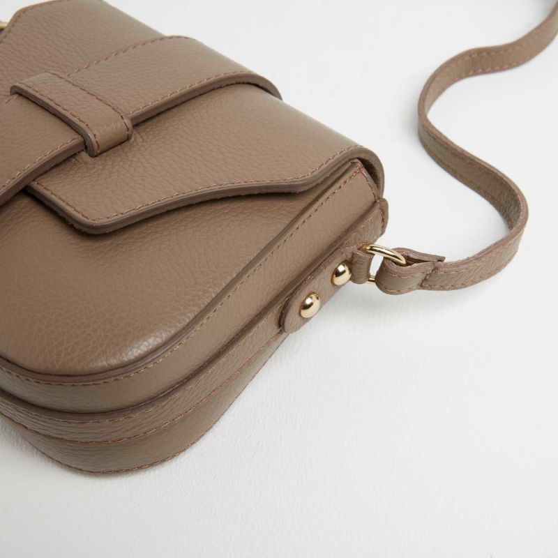 Apulia Satchel Crossbody Bag In Dark Taupe image