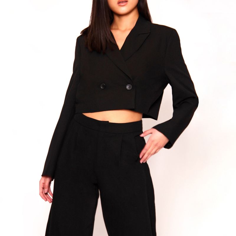 Peppa Cropped Blazer | Absence of Color | Wolf & Badger