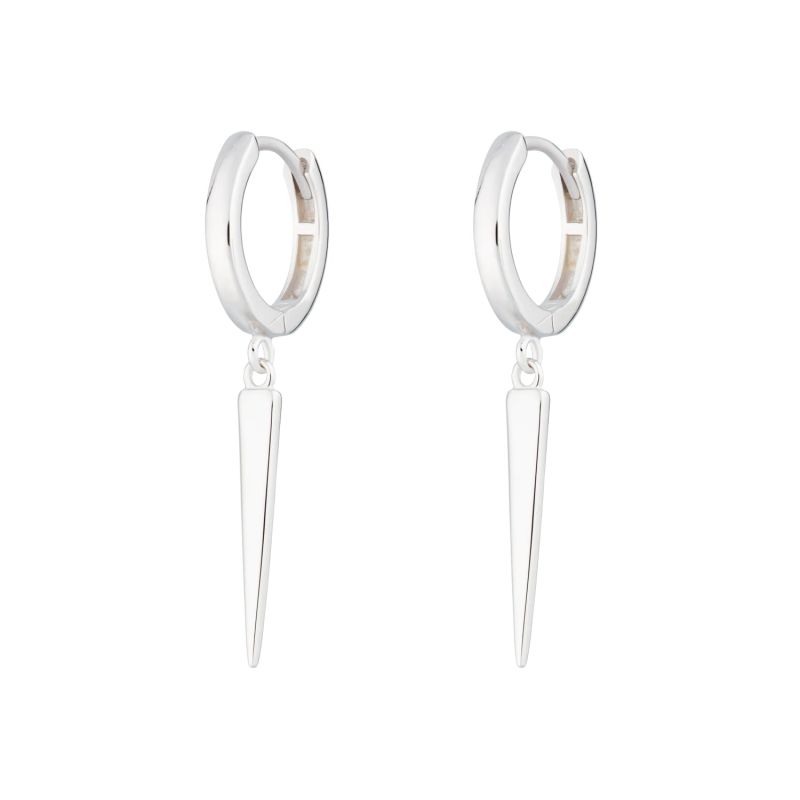 Silver Spike Hoop Earrings image