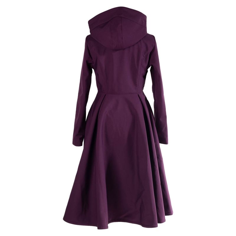 Waterproof Hooded Purple Coat In Ruby Purple RainSisters Wolf