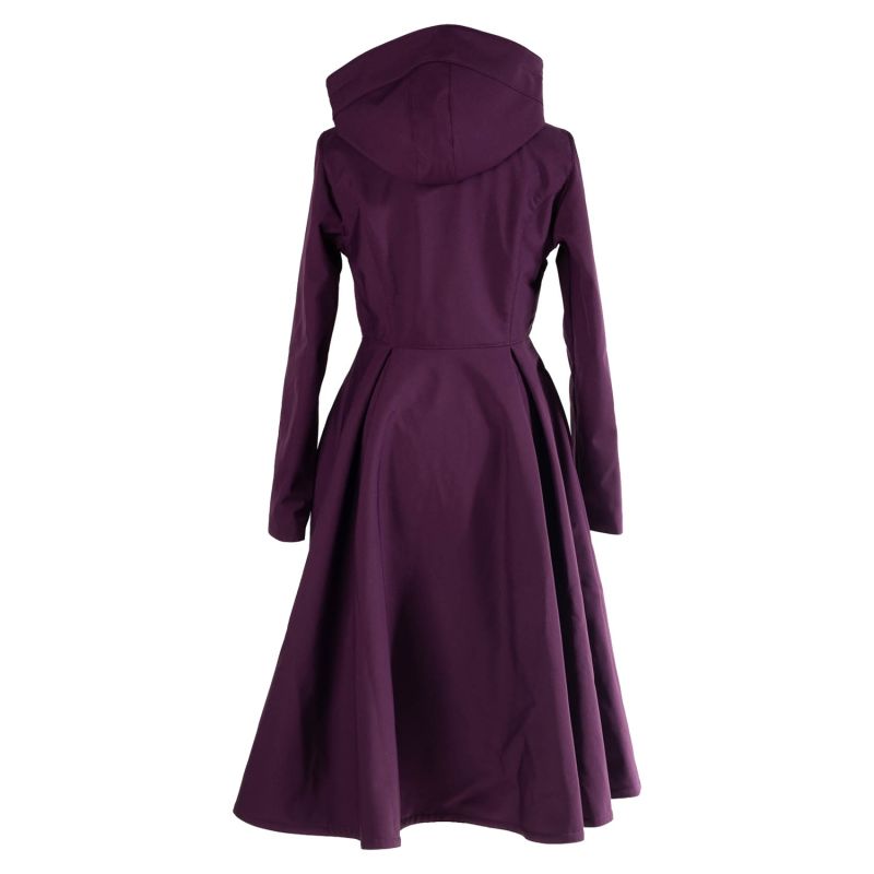 Waterproof Hooded Purple Coat In Ruby Purple image