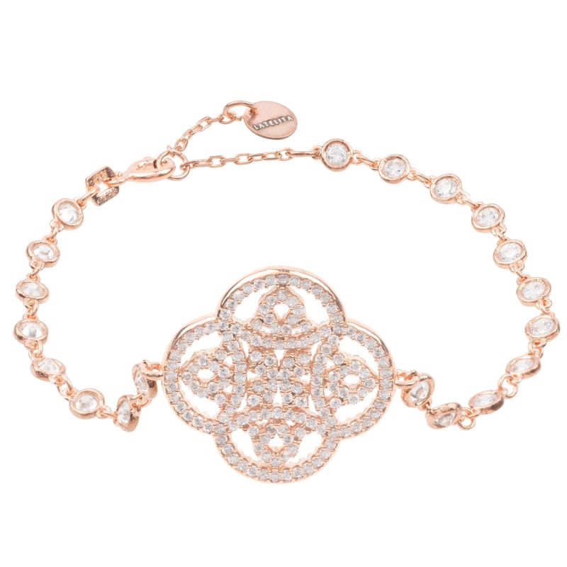 Celtic Knot Clover Tennis Bracelet Rosegold image