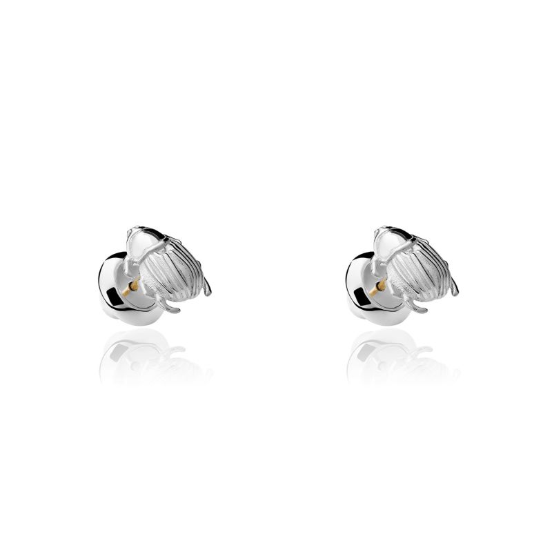 Beetle Sterling Silver Stud Earrings image