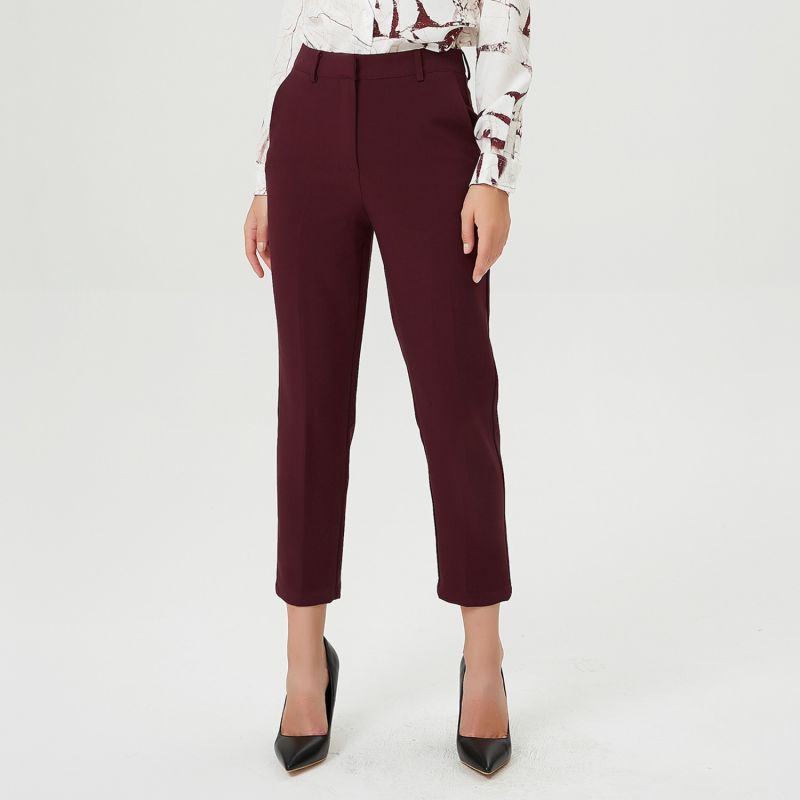 Tapered Capri Pants Burgundy Smart and Joy Wolf & Badger