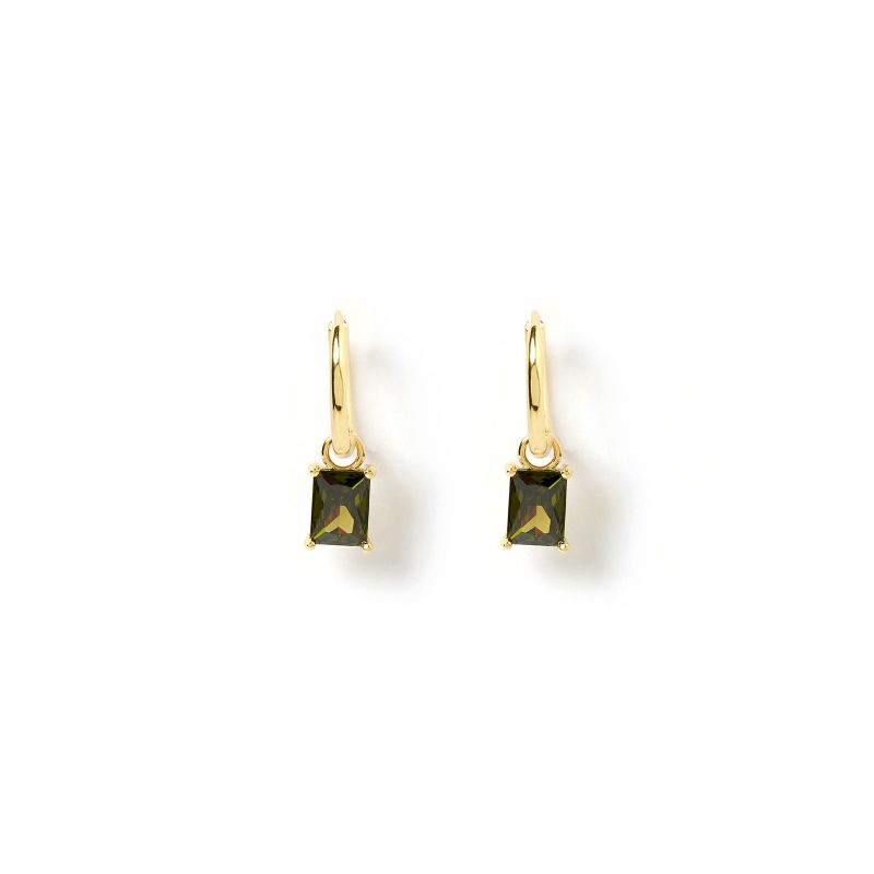 Birthstone Charm Earrings | August - Peridot image