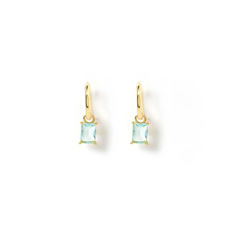 Birthstone Charm Earrings | April - Diamond image