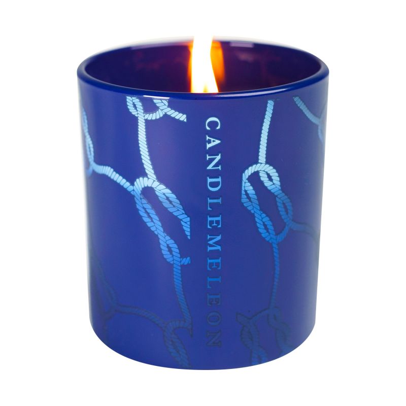 Biscay - Colour Changing Soy Wax Wood wick Candle – Eucalyptus, Patchouli & Water Lily 200G image