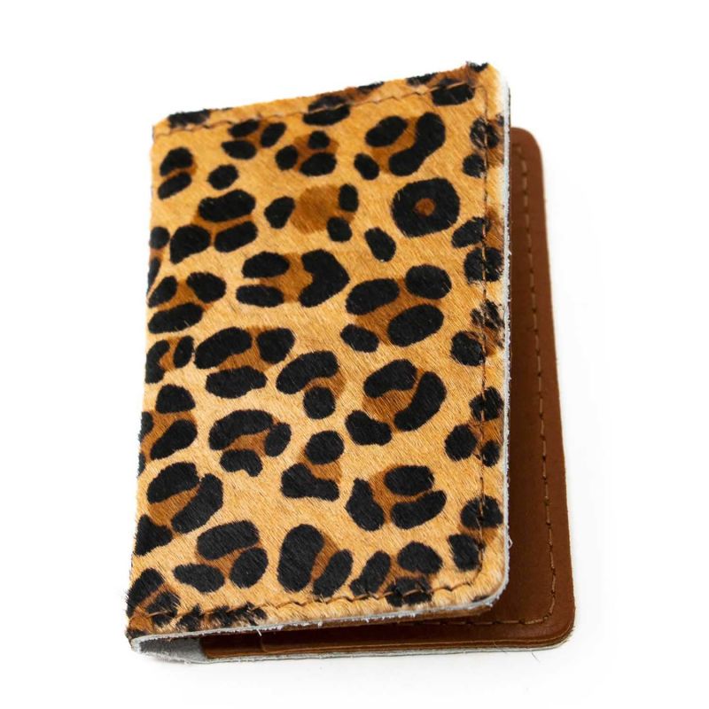 Bishopsgate Leopard Print Leather Credit Card Holder image