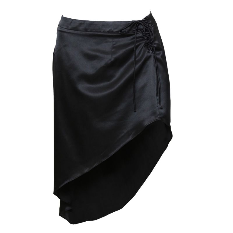 Bisou Black Silk Midi Skirt image