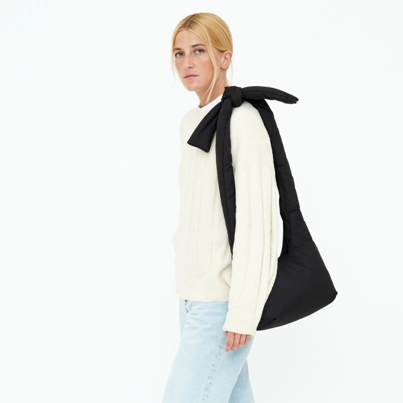 Biwa Mini Puffy Shoulder Bag Black Bloom image