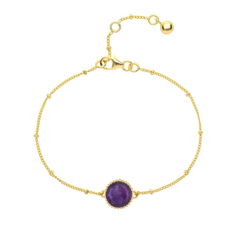 Barcelona February Birthstone Bracelet - Gold, Pink & Purple image