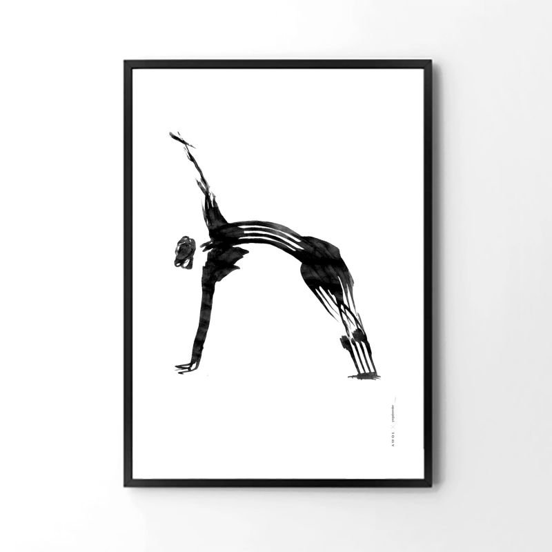 Black And White Yoga Art Print Minimalist, Modern Yoga Pose Wall Art