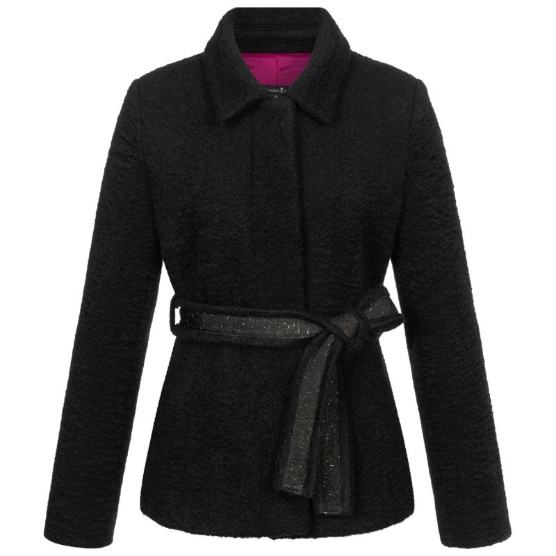 Black Belted Bouclé Jacket image