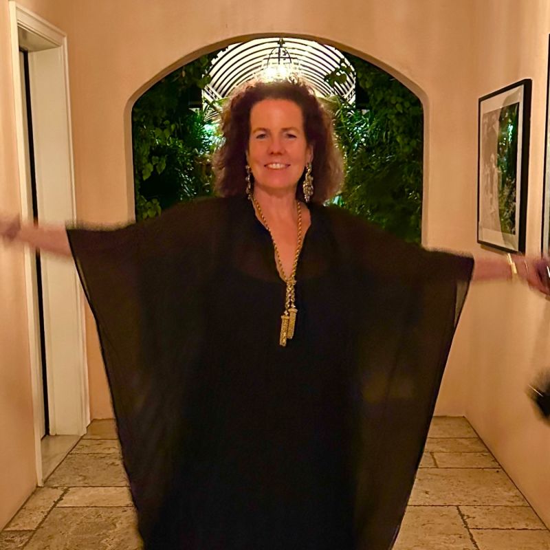 Black Chiffon Esmerelda Pleated Caftan image