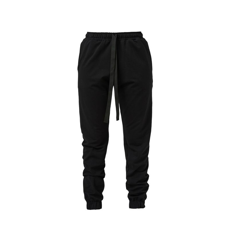 Black Cotton Slim Joggers image