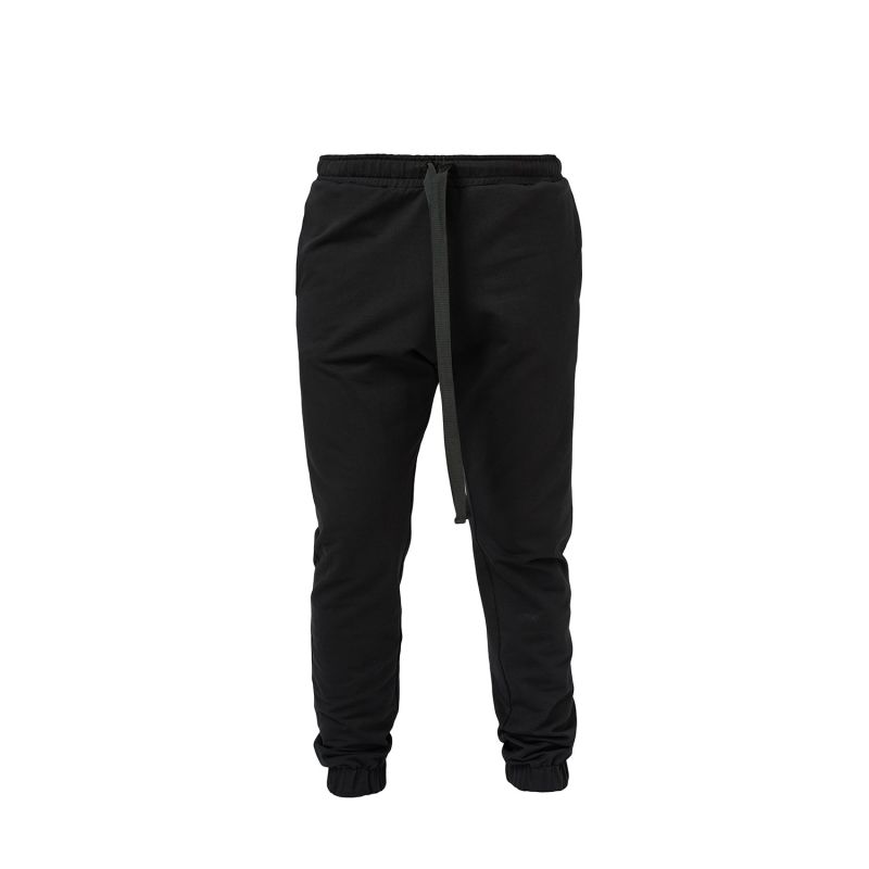 Black Cotton Slim Trousers image