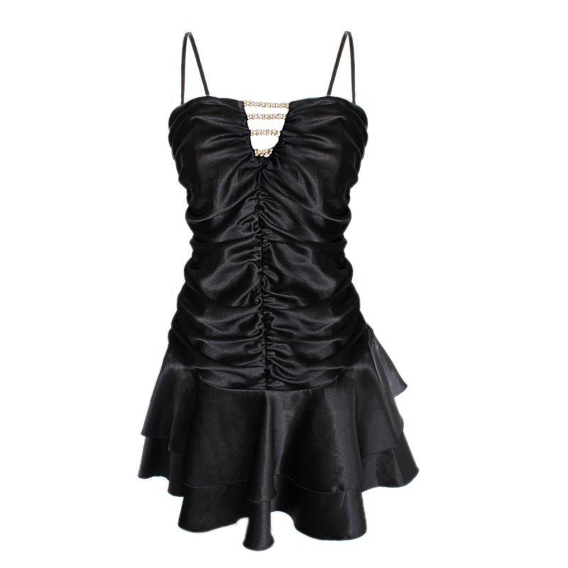 Black Draped Mini Dress image