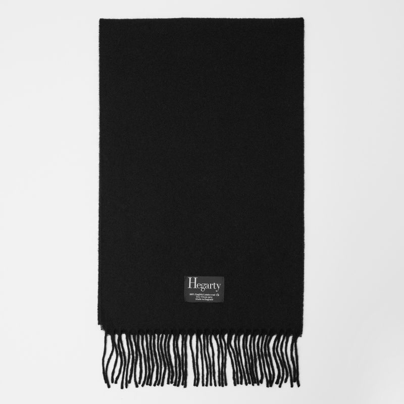 Black Lambswool Scarf Mens image