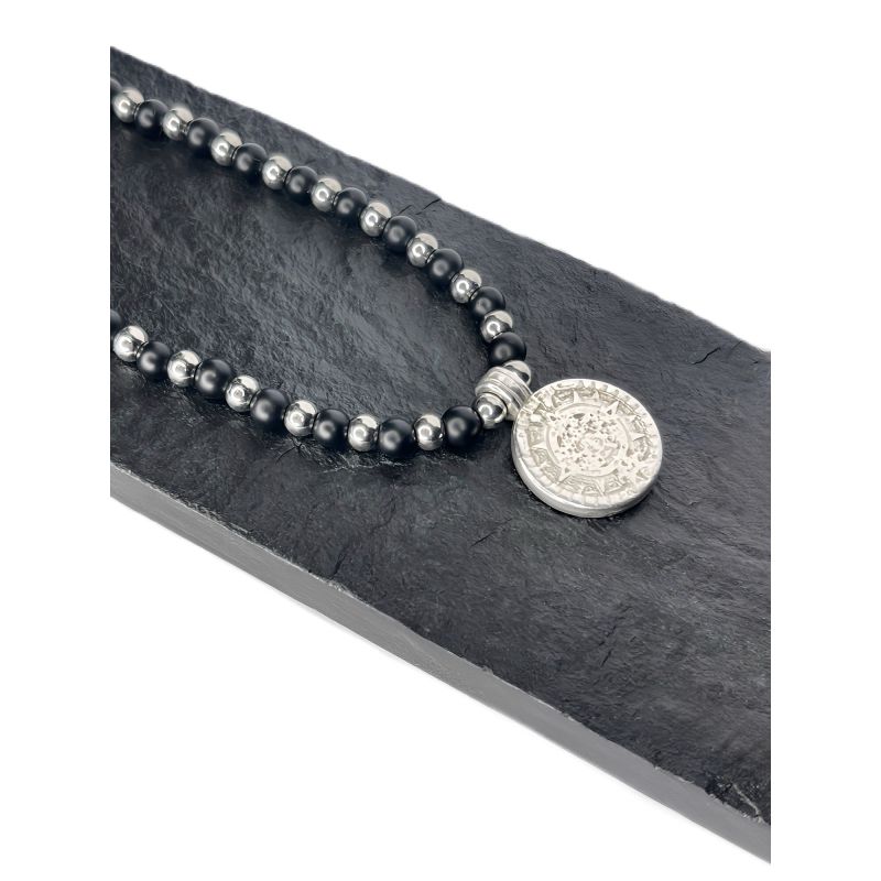 Black Onyx Coin Necklace image