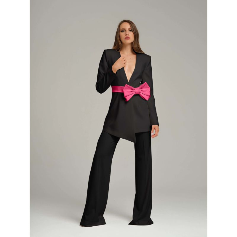 Black Pearl Power Suit With Detachable Pink Bow Belt image