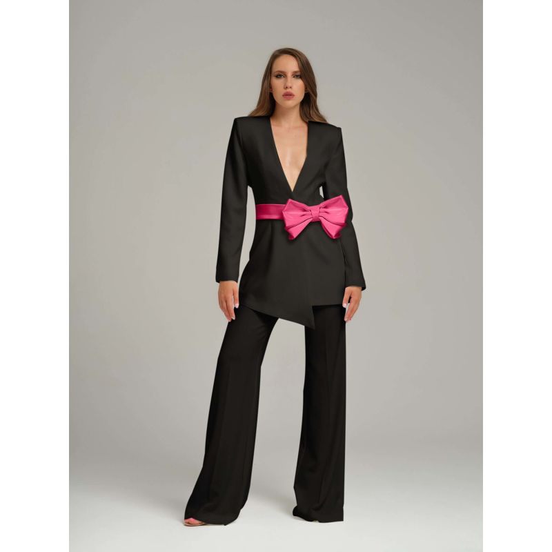 Black Pearl Power Suit With Detachable Pink Bow Belt image