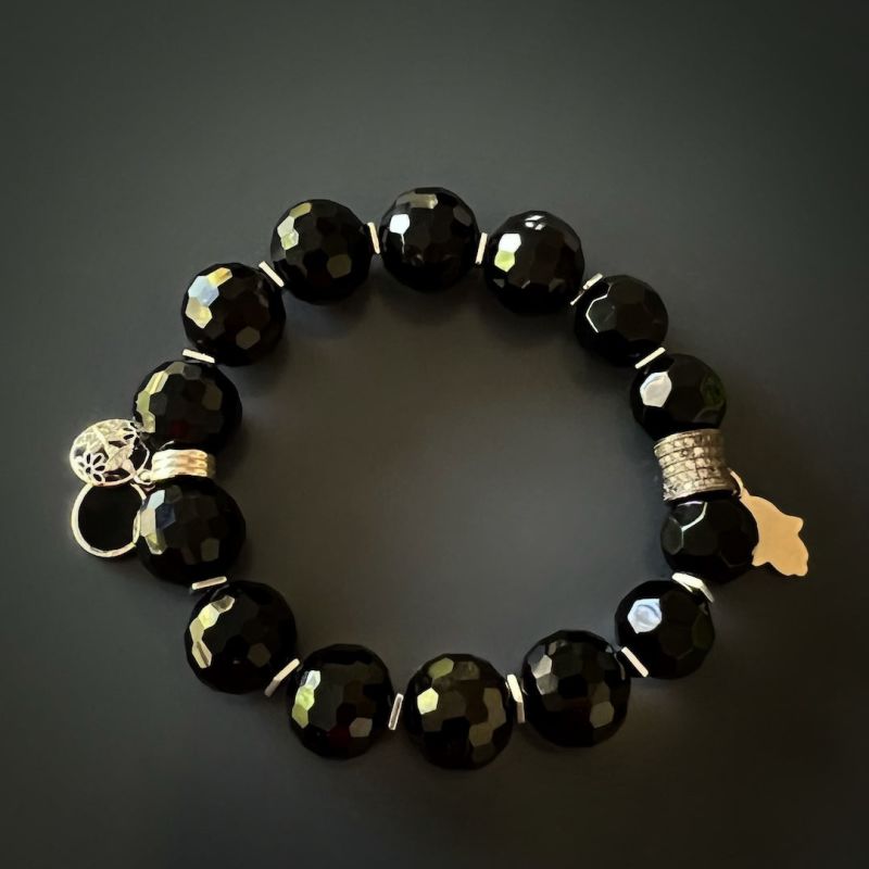 Black Protection Symbol Bracelet Black Ebru Jewelry Wolf & Badger