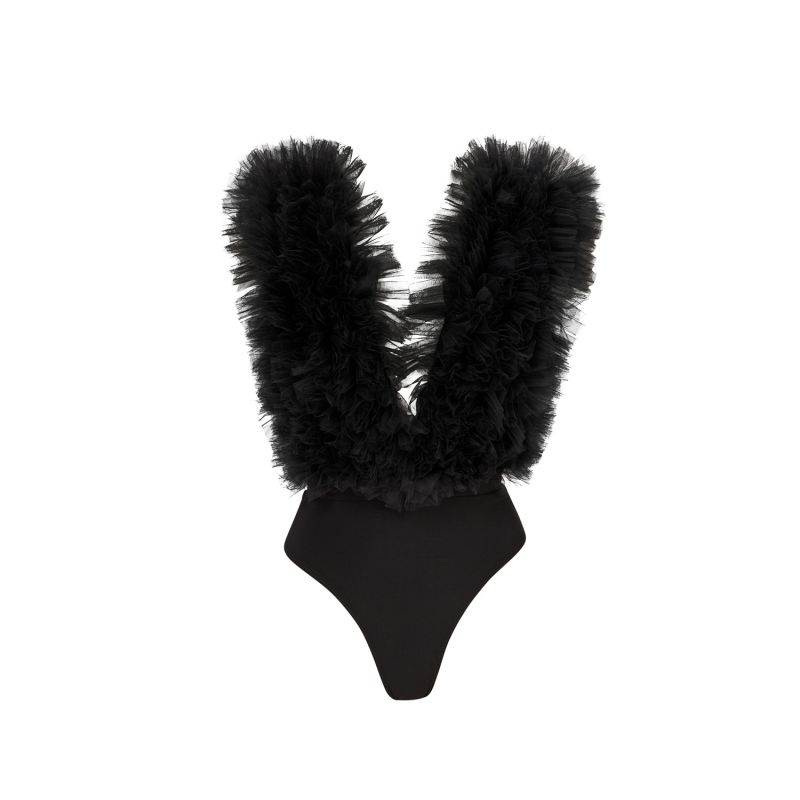 Printed Tulle Bodysuit