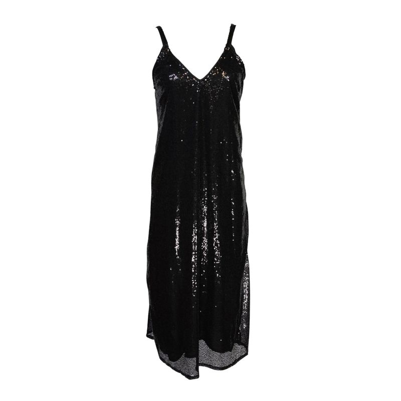 Black Sequin Layered Slip Dress image