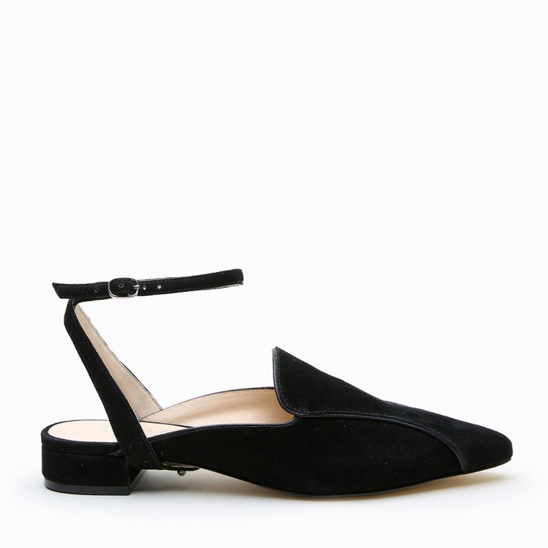 Black suede pointed loafers 2025