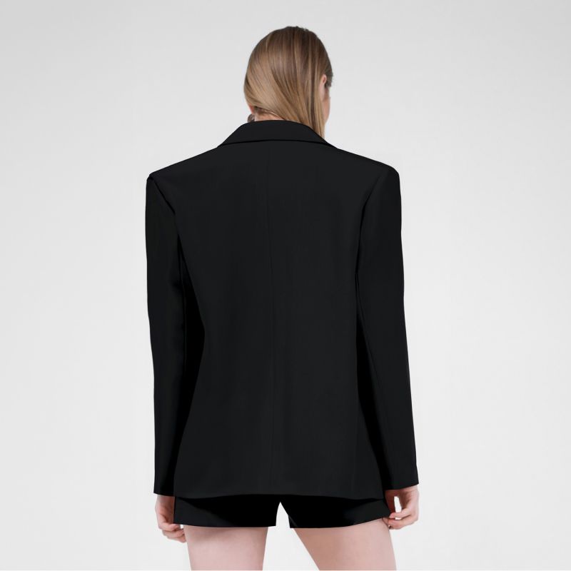 Black Suit With Regular Blazer With Double Pocket And Skort image