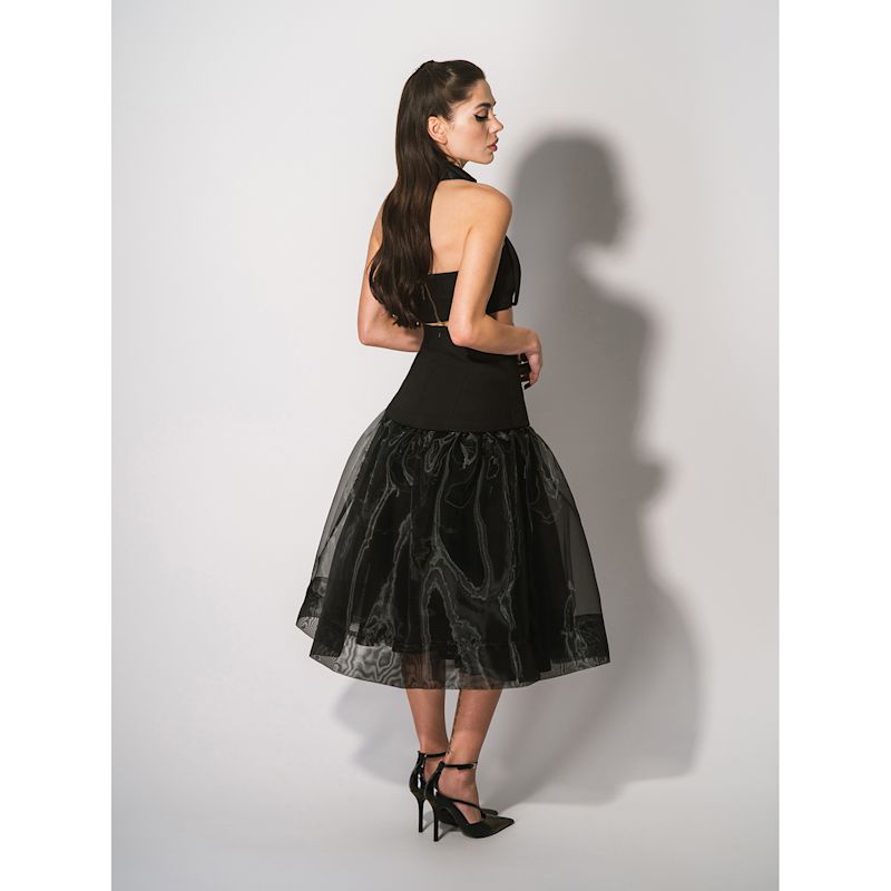 Organza A-Line Midi Skirt