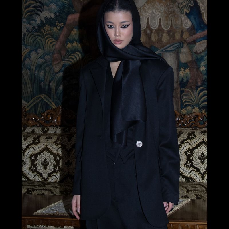 Black Wool Oversized Jacket image