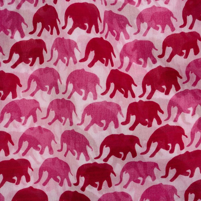 Blast Of Pink Elephfun Parade Silk Sarong Scarve image