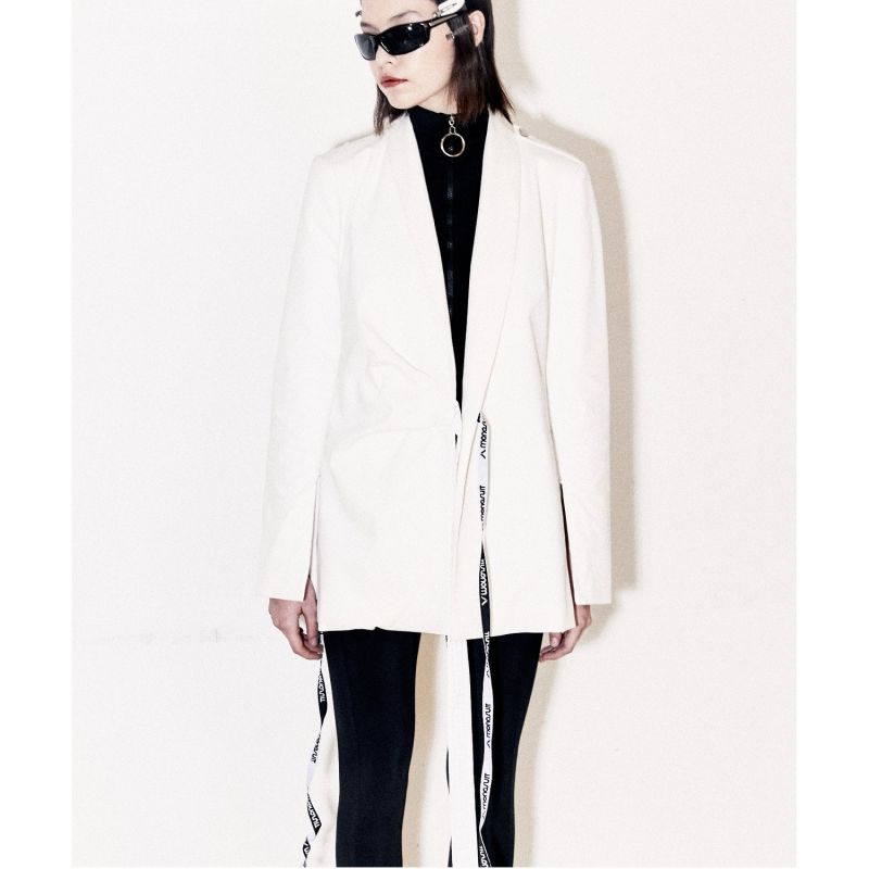 Long Blazer Cotton Everything Possible - White image