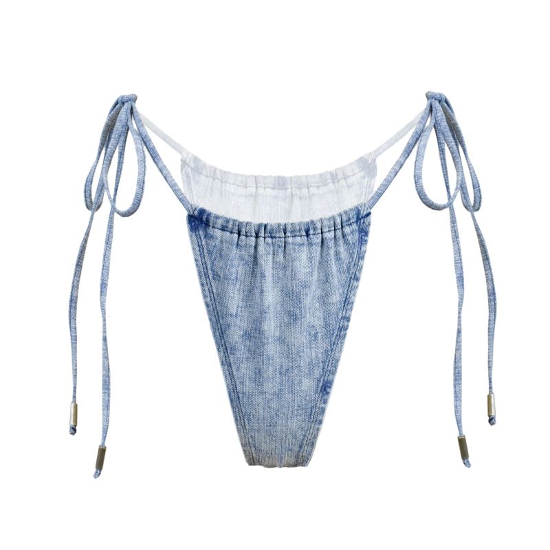 Bleach Denim Bikini Bottom image